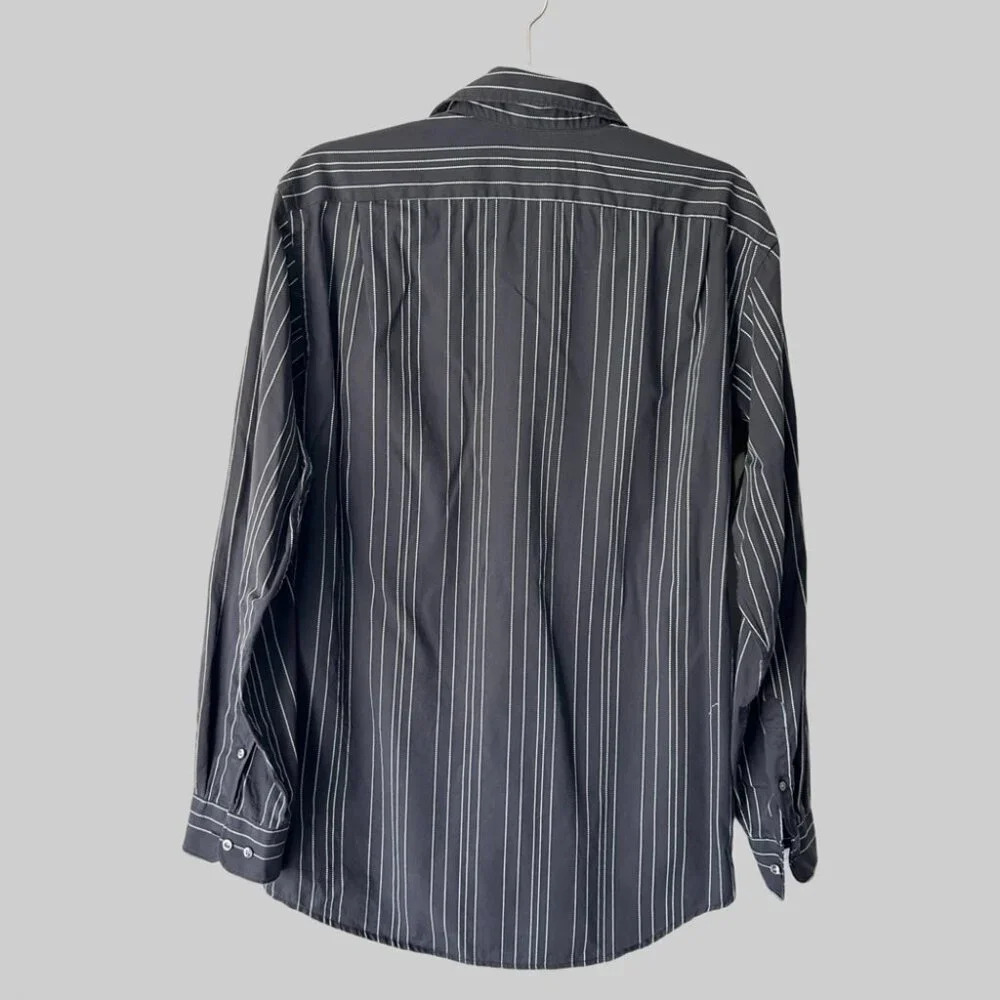 Lacoste Striped Black Button Down Shirt - Picture 2 of 15